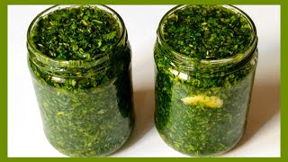 طريقة الإحتفاظ بالبقدونس والكزبرة المفرومين بدون مجمد/How to keep parsley and coriander unfrozen