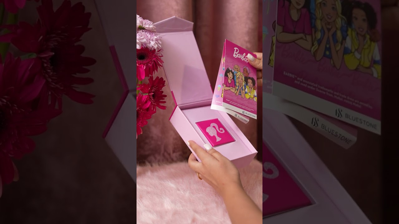 Soft glam. Pink tones. Timeless sparkle 💖✨ Unboxing Barbie’s world with BlueStone.💎