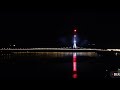 淡江大橋即時高空俯拍夜景畫面06.16台灣最新地標！世界第一單塔斜張橋 The world's longest single-tower, asymmetric cable-stayed bridge