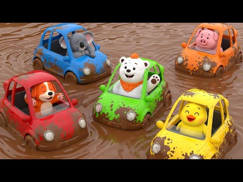 🚗 Five Little Friends Car Wash Song + Colors & Fun Sound Effects for Kids   Little Harmony리틀하모니