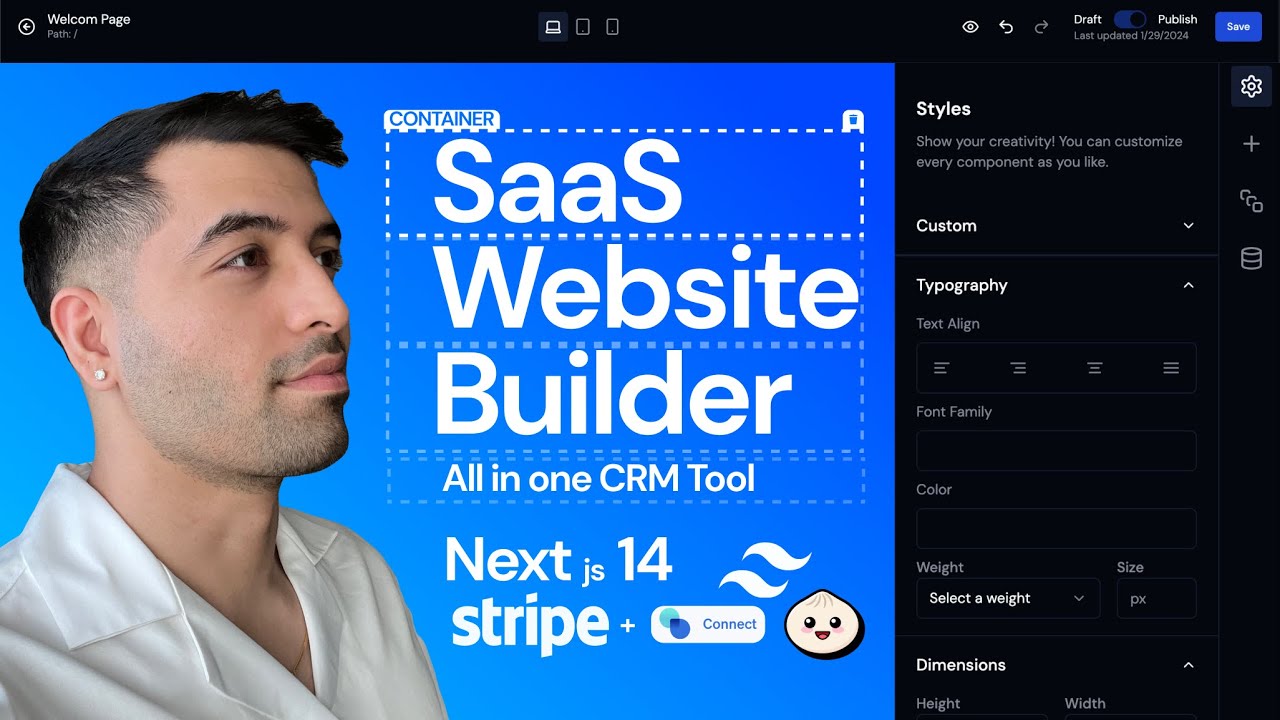 SaaS Website Builder Project Management And Dashboard Nextjs14 Bun Stripe Connect Prisma MySQL