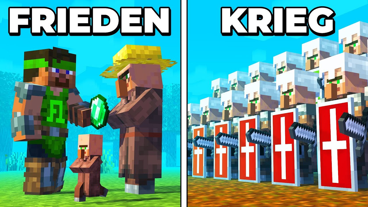 4 Teams simulieren einen VILLAGER KRIEG in MINECRAFT
