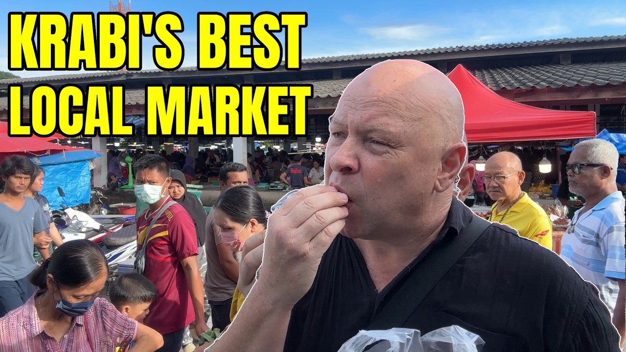 STREET FOOD & SHOPPING at a HUGE STREET MARKET in THAILAND. Thai Food Market in Krabi
