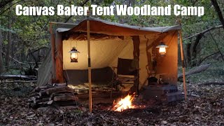Woodland Solo Camp in a Canvas Baker Tent.  Campfire Lamb Kebabs.  Making Charcoal. by Simon, a bloke in the woods 174,366 views 5 months ago 32 minutes
