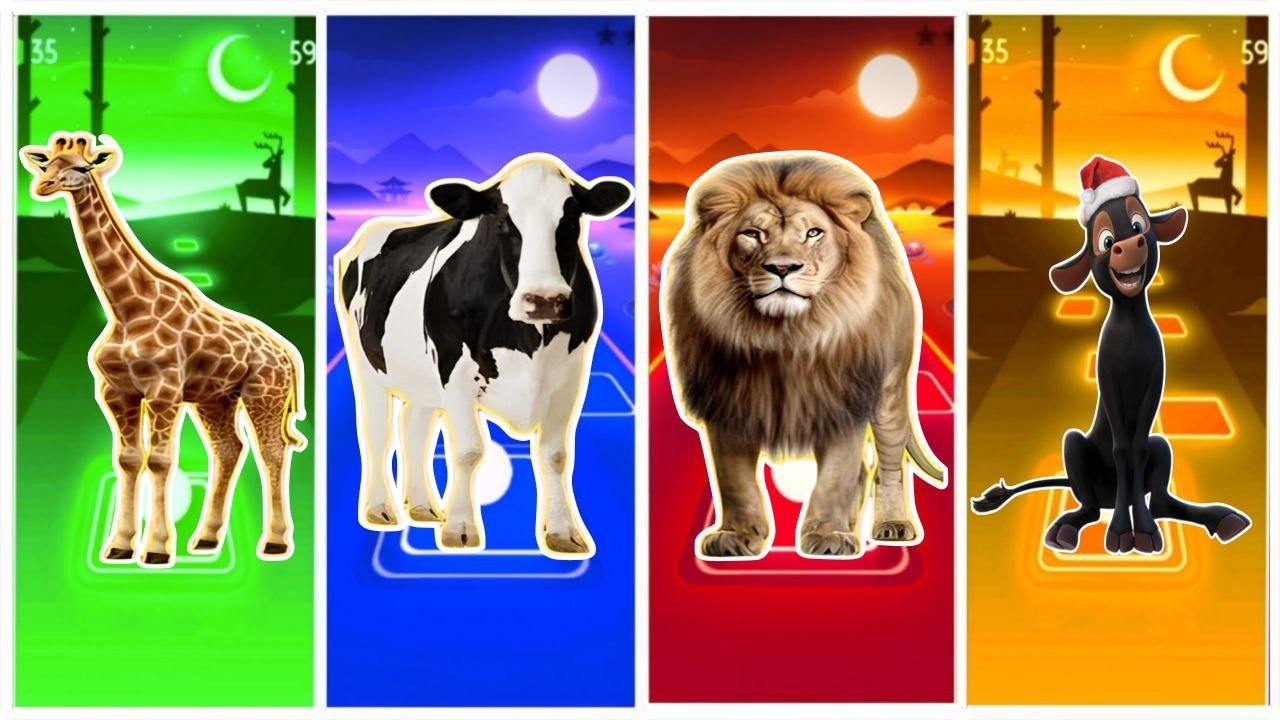 Tiles Animals😘Jiraffe🆚Cow🆚Lion 🆚FERDINANT 🎼Coffin