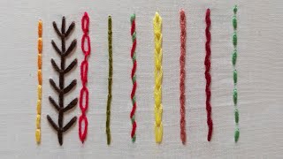 9 basic stitch tutorial for the beginners || Easy borderline design || Basic embroidery design 