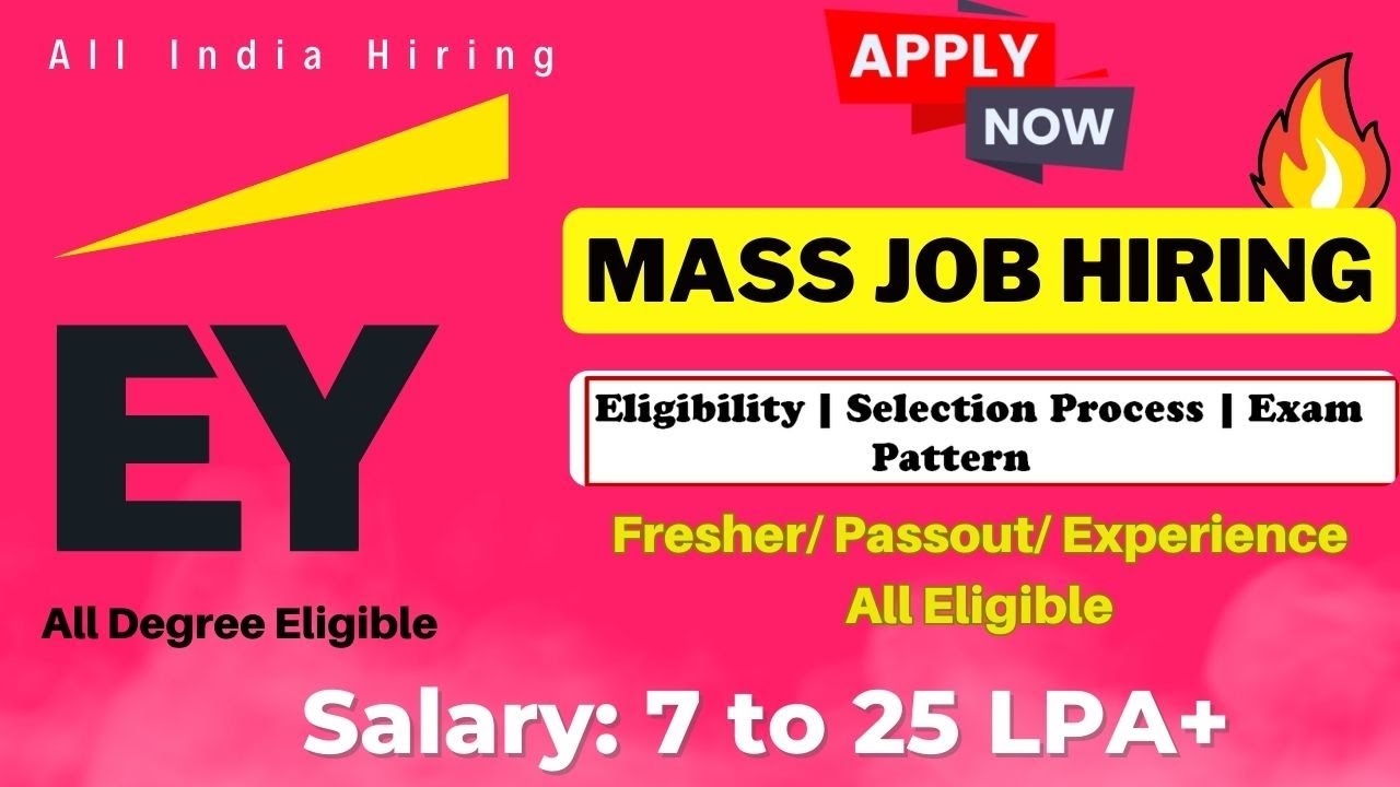 EY Mass Hiring | EY Data Engineer Role Hiring | Fresher/Passout ...