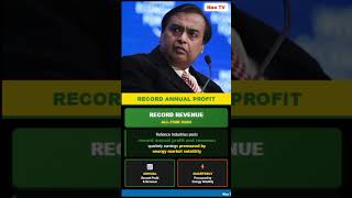 reliance industries record: highest annual profit#mukeshabani #businessnews #stockmarket