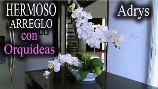 BELLO Arreglo floral Artificial con Orquídeas Blancas / MANUALIDAD / DIY