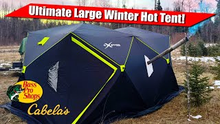 Ultimate Large Winter Hot Tent | Bass Pro Shops XPS® Wide-Bottom Rectangular Thermal Hub Ice Shelter