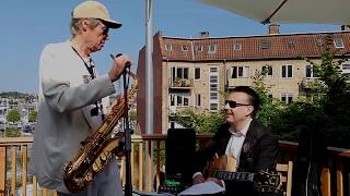 Jazz med Niels Harrit og Henrik Bay i Svendborg på Øko Cafeteriet juli 2017