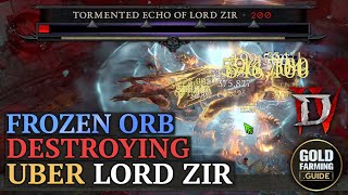 Frozen Orb Sorcerer Destroying Tormented (Uber) Lord Zir in Season 4 of Diablo IV