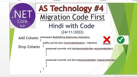 Migration in Asp Net Core 6.0 | Add New Column |Drop Column in Table using Migration