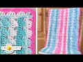 Cross Back Stitch Baby Blanket using Lion Brand Ice Cream Yarn - Crochet Pattern & Tutorial