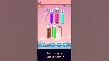 Brain Game - Mystery Water Color Sorting - Can U Sort It? #gameplay #watercolorsorting #braingames