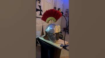 Watch me make a Roman soldier helmet out of cardboard!     #cardboard #spraypaintart #romanempire