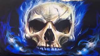 Blue Flame Skull Duvet Cover Bedding Set - 3 PCS screenshot 1