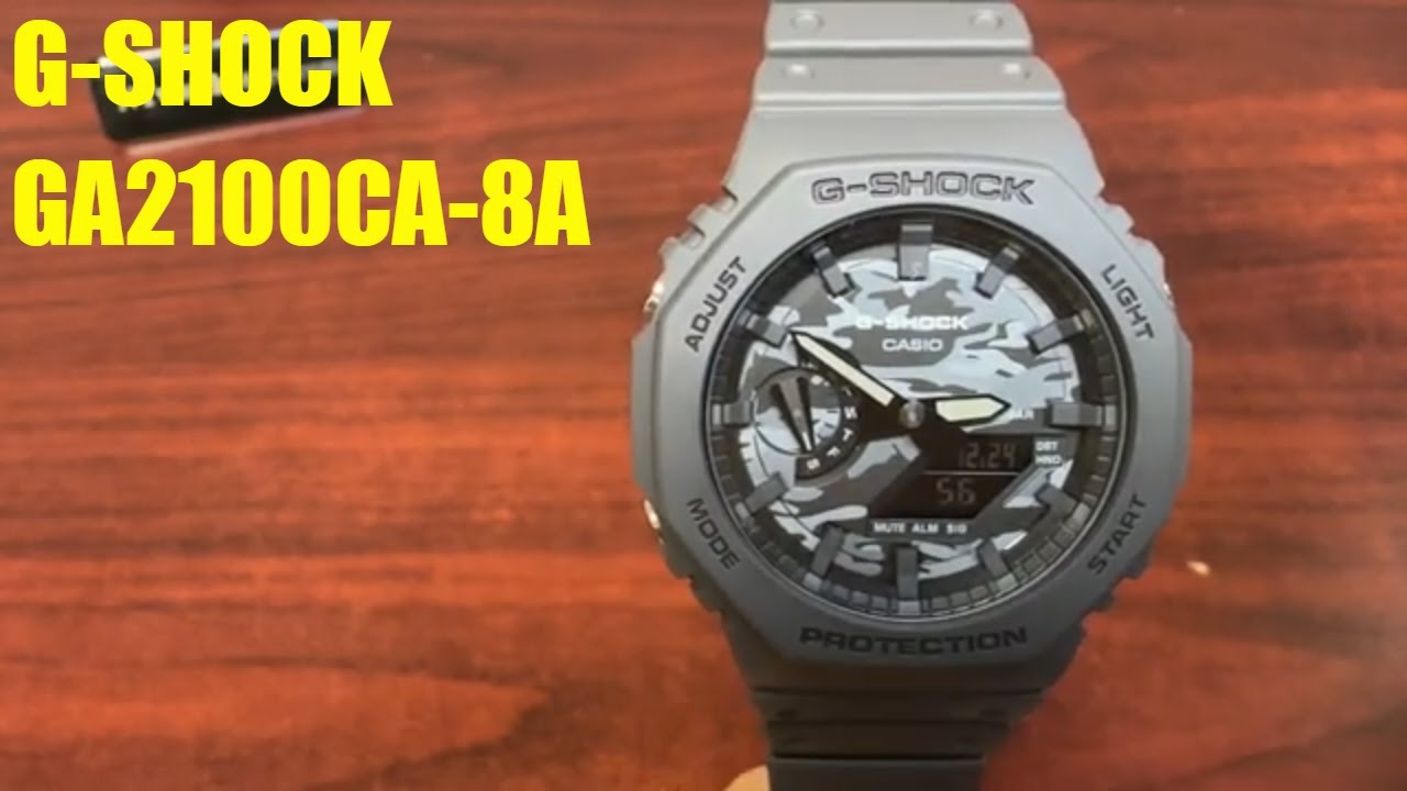 Men's Casio G-SHOCK Analog Digital Gray Camo Watch GA2100CA-8A