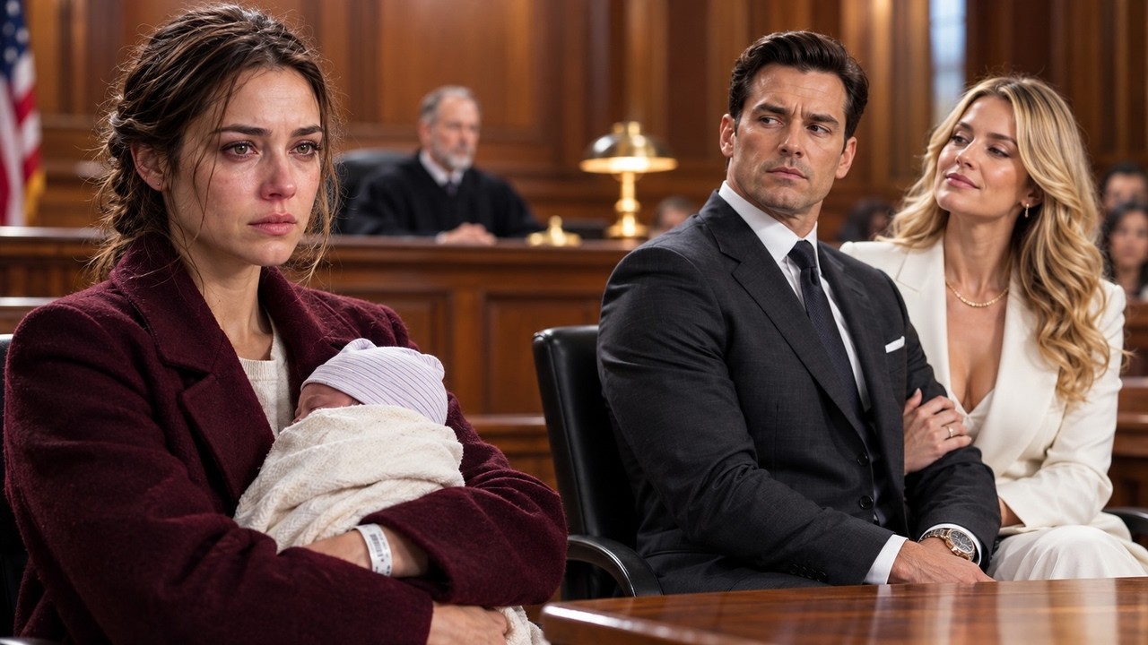 She Walked Into Divorce Court With Their Newborn Baby, But He Was Already Seated Beside His Mistress
