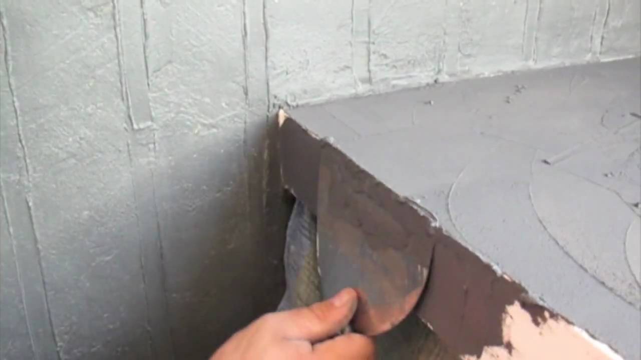 Béton ciré spatulé yellostone sur plan de travail, teinte gris ...