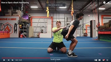 Best How to Spot a Back Handspring for beginners