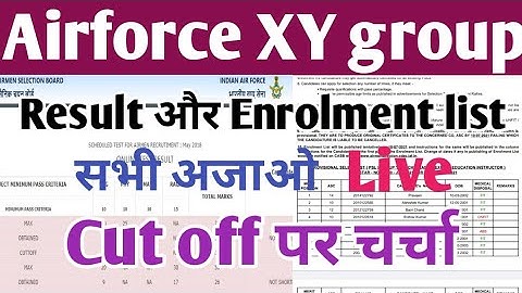 Airforce result date 2021/Indian Airforce XY group result / Airforce enrolment list 2/2021/Airforce