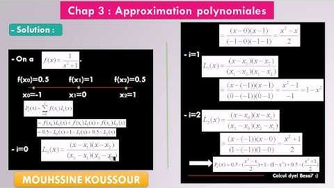 21 - Exercice 1 -  Interpolation de Lagrange - Analyse Numerique