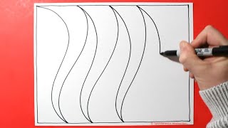 Retro Spikes Abstract Pattern Design / Satisfying Intuitive Drawing / Spontaneous Abstraction