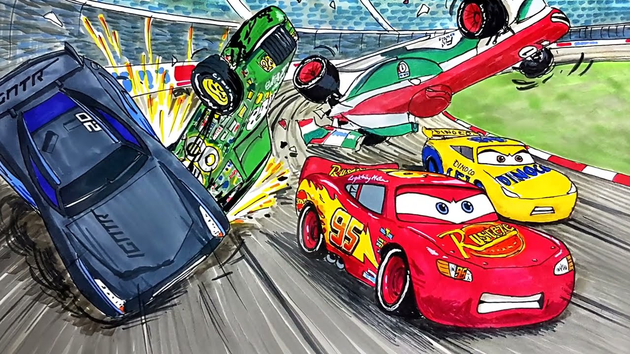 lightning mcqueen coloring pages games with obstacles