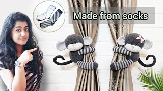 DIY Sock Monkey 🐒 Tiebacks for curtains - Home decor | Valentines gift ideas ❤️