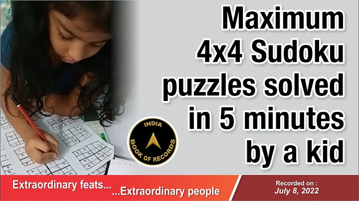 Maximum 4 x 4 Sudoku puzzles solved in 5 minutes by a kid
