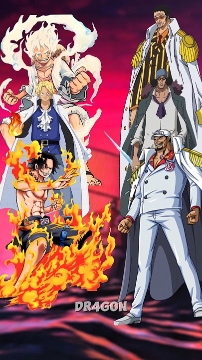 Luffy,Ace & Sabo vs Kizaru,Aokiji & Akainu                               #whoisstrongest #onepiece