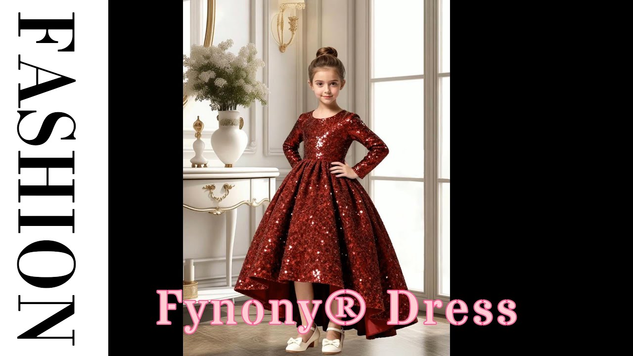 Elegant Glittery Velvet Formal Dress for Kids ✨ | Fynony®