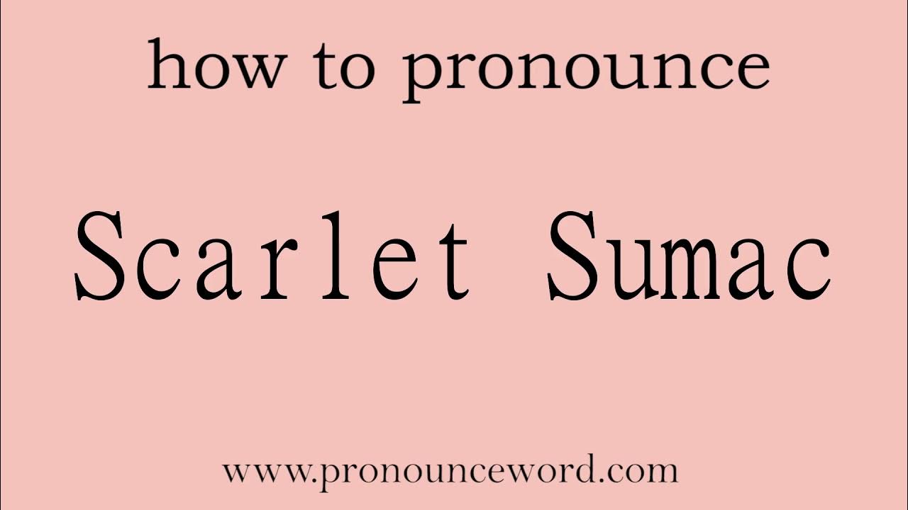 Scarlet Sumac. How to pronounce the english word Scarlet Sumac .Start with S. Learn from me