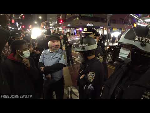 Protesters Surrounded and Arrested, Reporter Shoved to The Ground in NYC