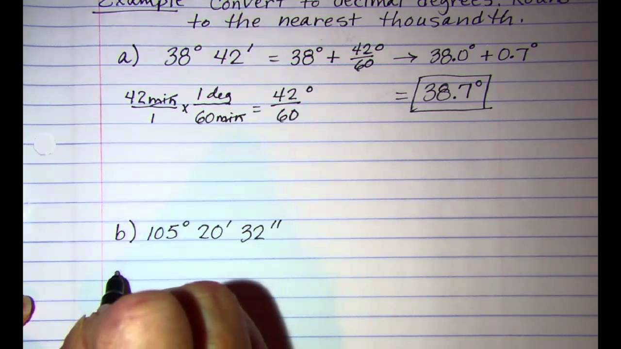 Converting from Degrees Minutes Seconds to Decimal Degrees