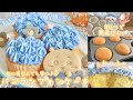 シフォン型&ベーキングパウダー不使用🫶🏻卵1つで簡単🥚✨️マフィン型で作る、ふわふわバニラシフォンケーキ🥣🤍ネモフィラ畑をイメージしてデコレーション🩵💠