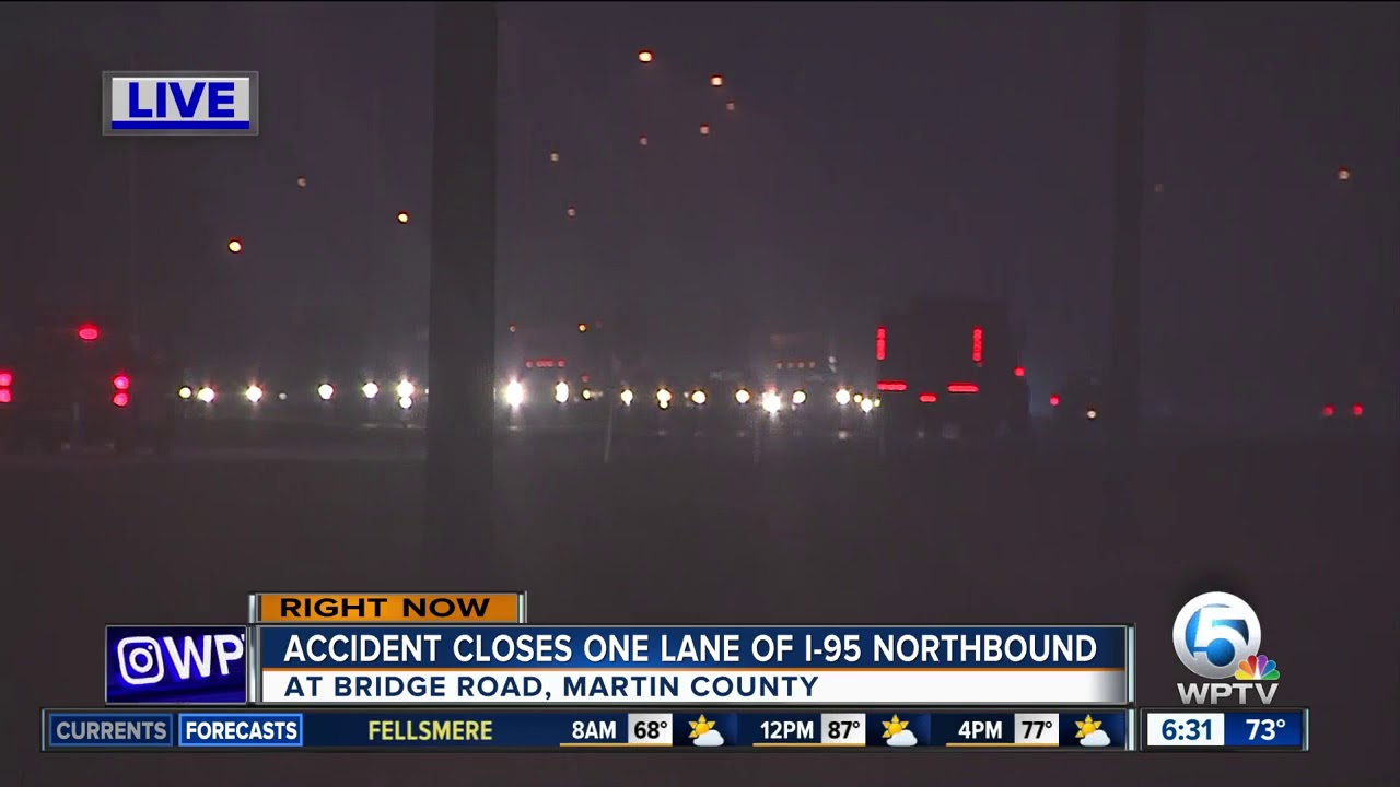 Crash causes delays on I-95 NB in Martin County - YouTube