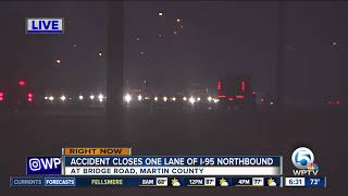 Crash causes delays on I-95 NB in Martin County