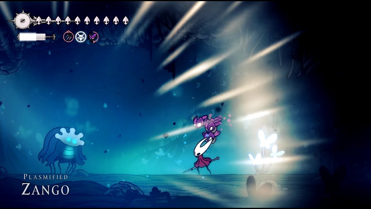 Plasmified Zango is introduced and the Cogflies prepare to attack.
Hollow Knight: Silksong. Team Cherry, 2025.