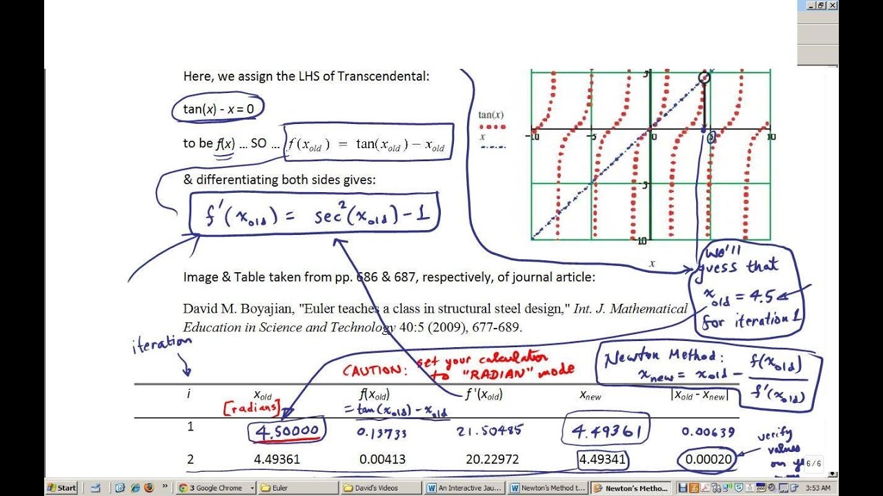 Newton s Method To Solve Transcendental Tan x X 0 YouTube secant-method-solution-of-algebraic-transcendental-equation-l-prof