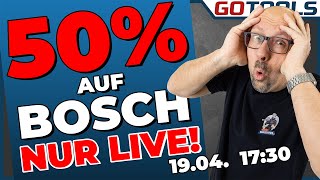 Der Bosch PRO WEEKEND SALE Live am 19.04.24 um 17:30 Uhr  | 20 % Rabatt auf 16 PROFI-Angebote