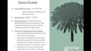 Grassroots Fund Grant Programs Overview Video
