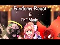 Fandoms React to FnF Mods || Monika, Tricky V2, and Jebus || GCRV || 2/??