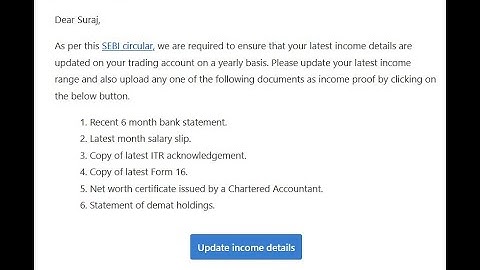 How to update income statement in zerodha | How to upload Zerodha income proof online