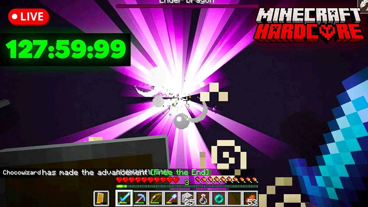 BEATING MINECRAFT HARDCORE LIVE! Part #3 - YouTube