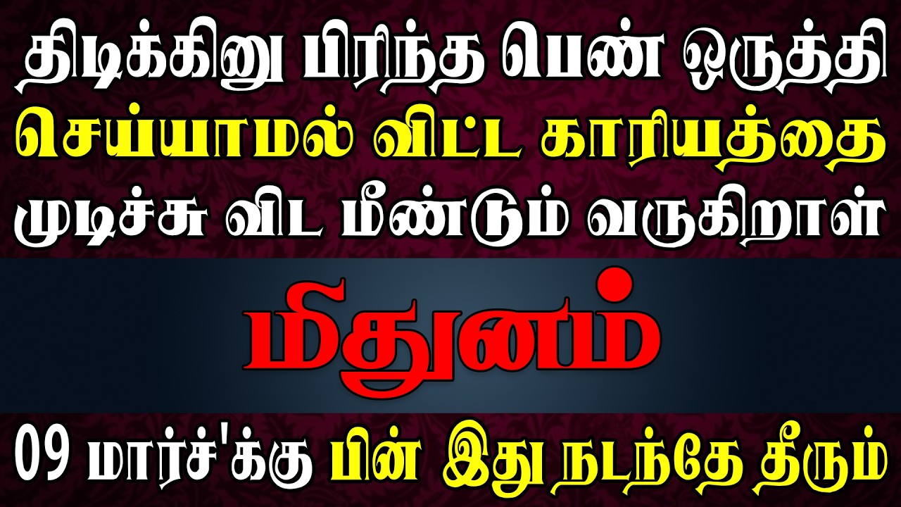 மர்மான முறையில் 10 கோடி பணம் வீட்டிற்குள் வீசப்படும் | Mithunam Rasi | மிதுனம் ராசி