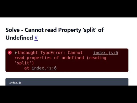 SOLVED - Cannot Read Property 'split' of Undefined - YouTube Solved - Cannot Read Property 'Split' Of Undefined - Youtube