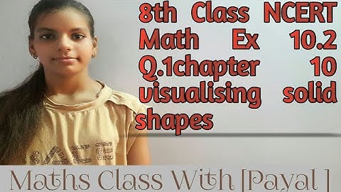 Q1 Ex 10.2 Chapter 10 visualising solid shapes 8th class Maths NCERT