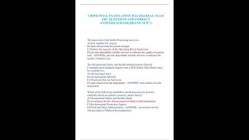 CBSPD FINAL EXAM LATEST 2023 2024 REAL EXAM 100 QUESTIONS AND CORRECT ANSWERSAGRADEBRAND NEW